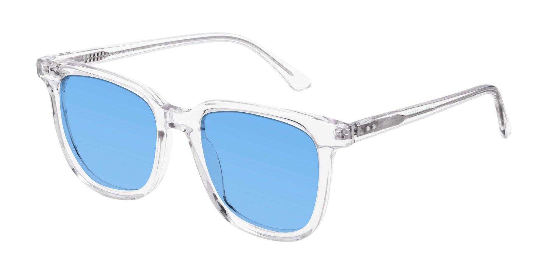 Angle of Broadway in Clear with Medium Blue Tinted Lenses