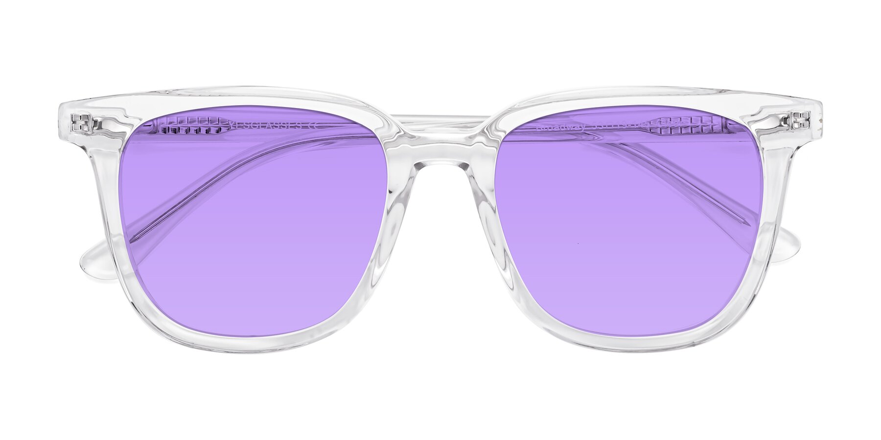 Folded Front of Broadway in Clear with Medium Purple Tinted Lenses