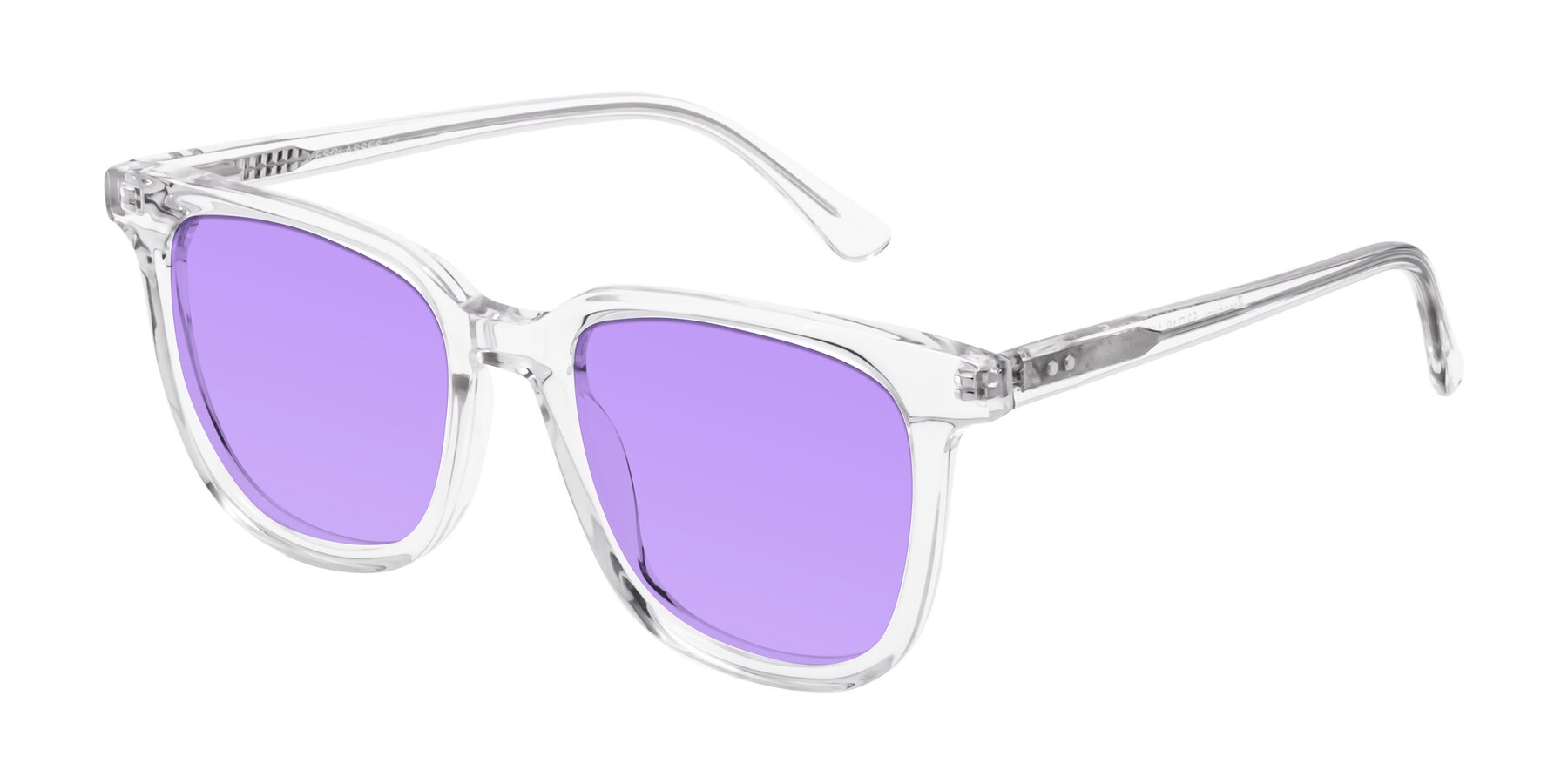 Angle of Broadway in Clear with Medium Purple Tinted Lenses