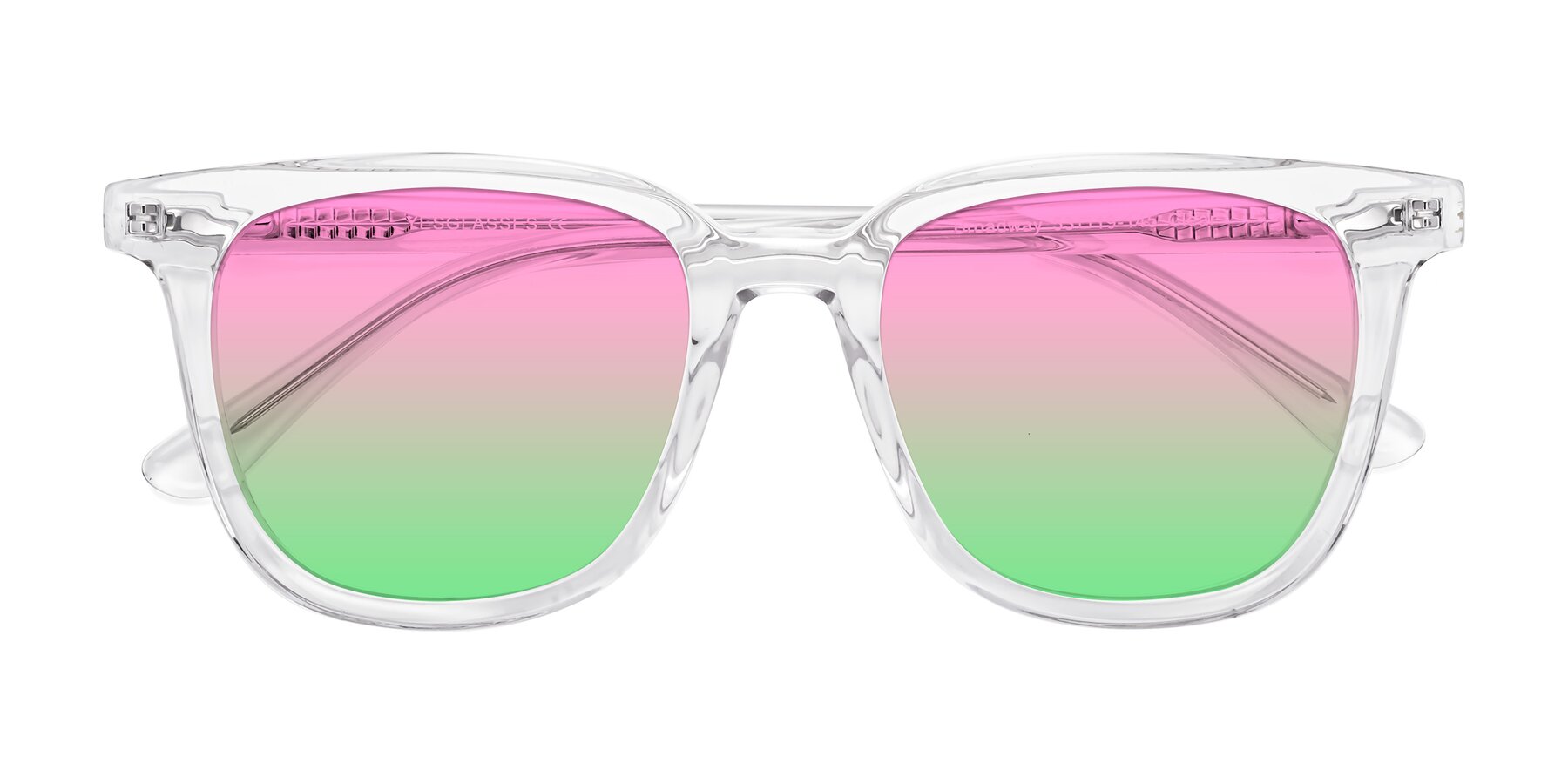 Folded Front of Broadway in Clear with Pink / Green Gradient Lenses