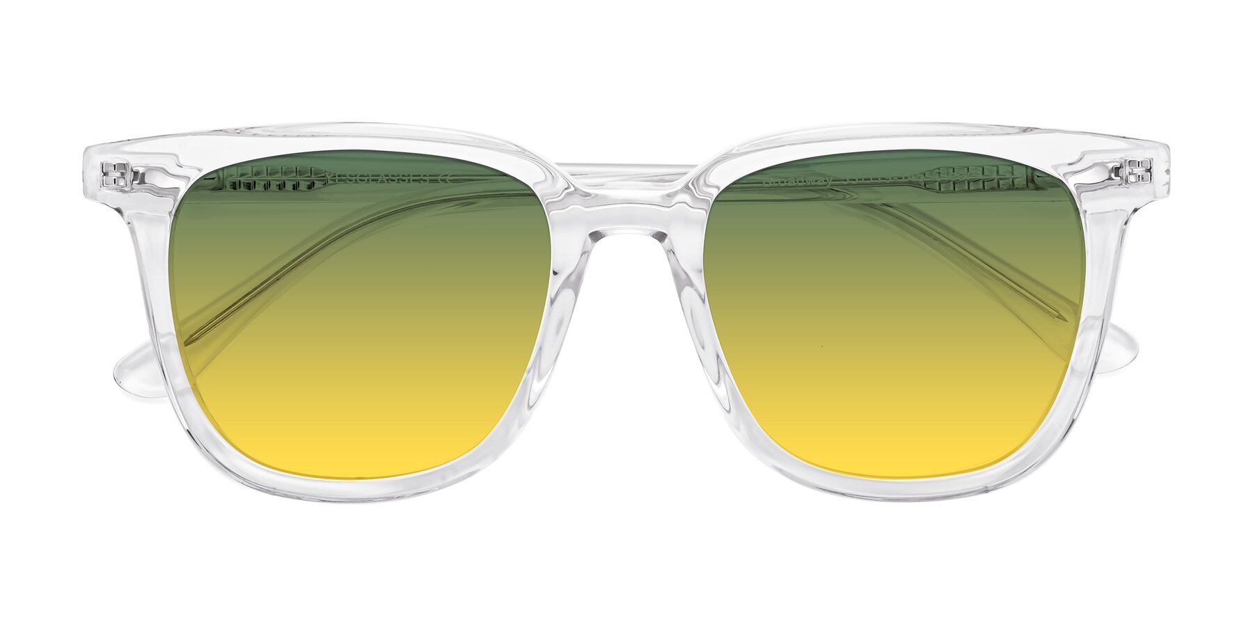Folded Front of Broadway in Clear with Green / Yellow Gradient Lenses