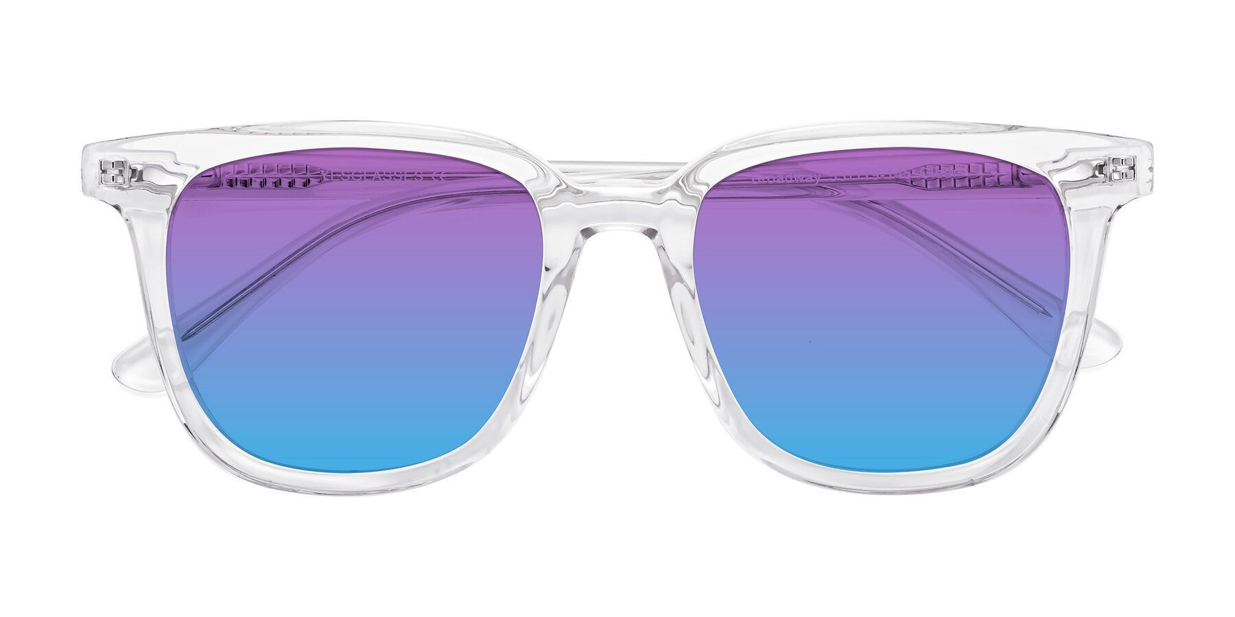 Folded Front of Broadway in Clear with Purple / Blue Gradient Lenses