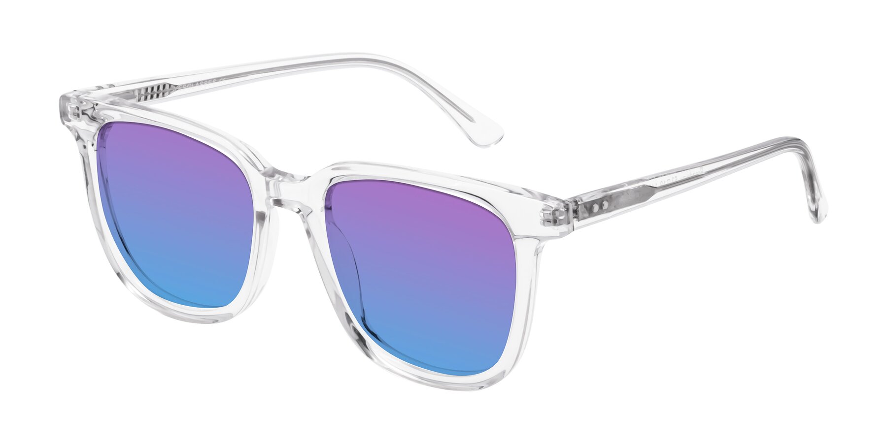 Angle of Broadway in Clear with Purple / Blue Gradient Lenses