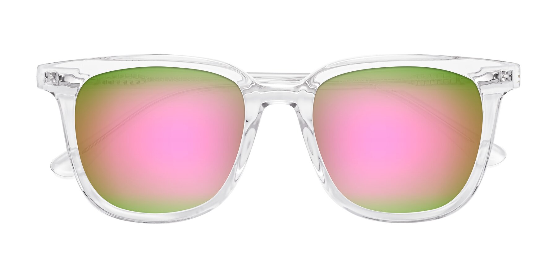 Folded Front of Broadway in Clear with Pink Mirrored Lenses