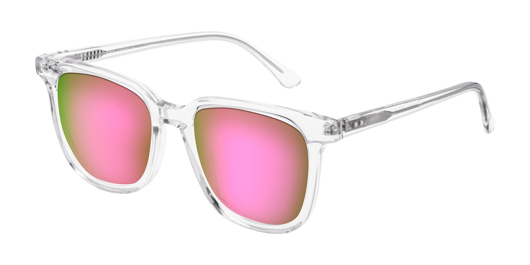 Angle of Broadway in Clear with Pink Mirrored Lenses