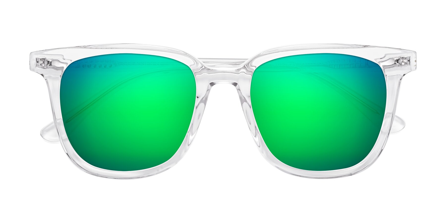 Folded Front of Broadway in Clear with Green Mirrored Lenses