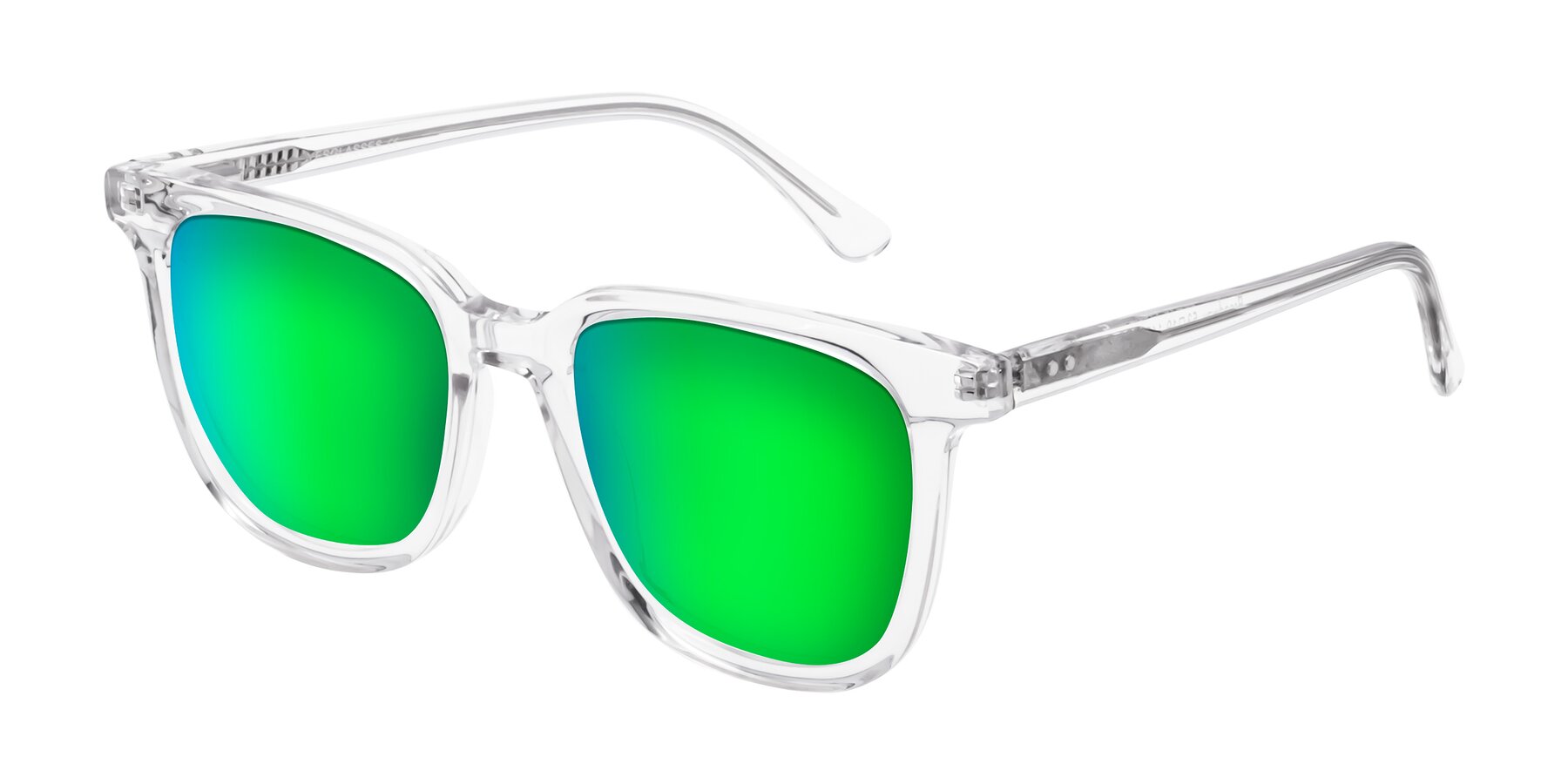 Angle of Broadway in Clear with Green Mirrored Lenses