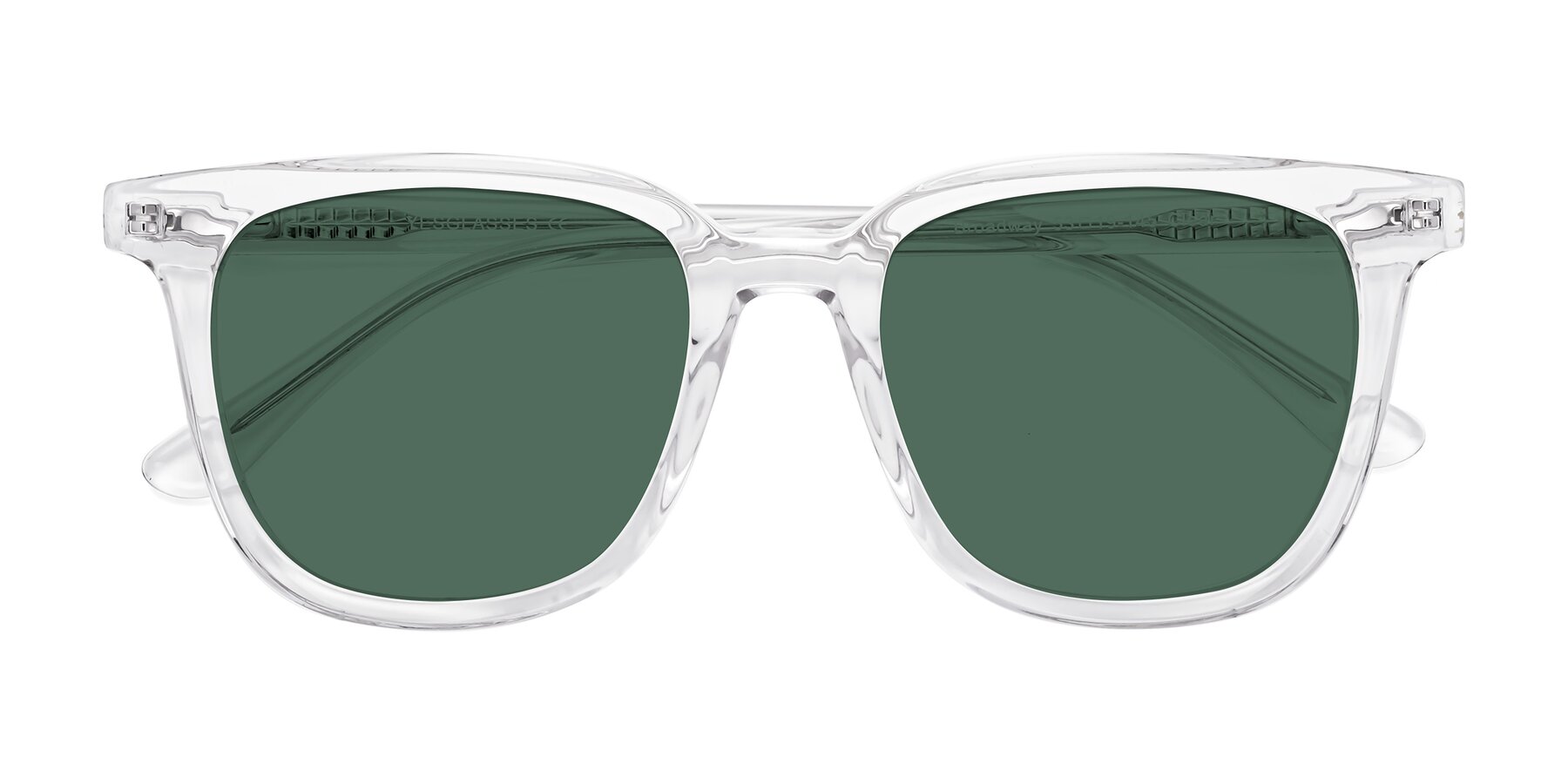 Folded Front of Broadway in Clear with Green Polarized Lenses