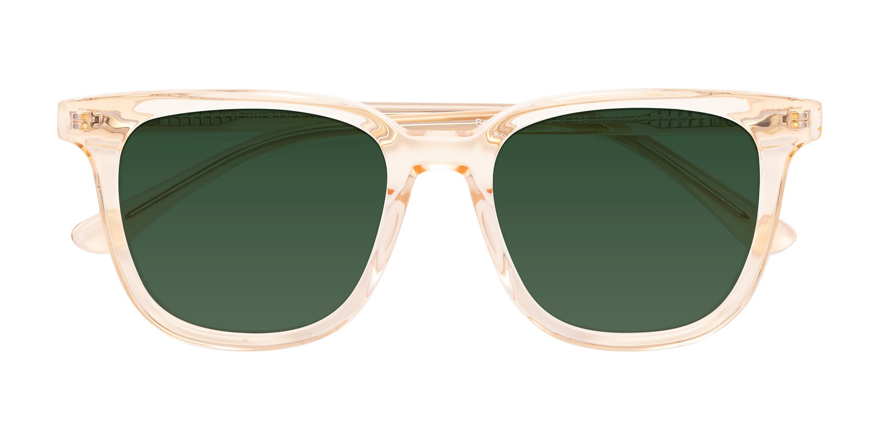 Folded Front of Broadway in Translucent Brown with Green Tinted Lenses