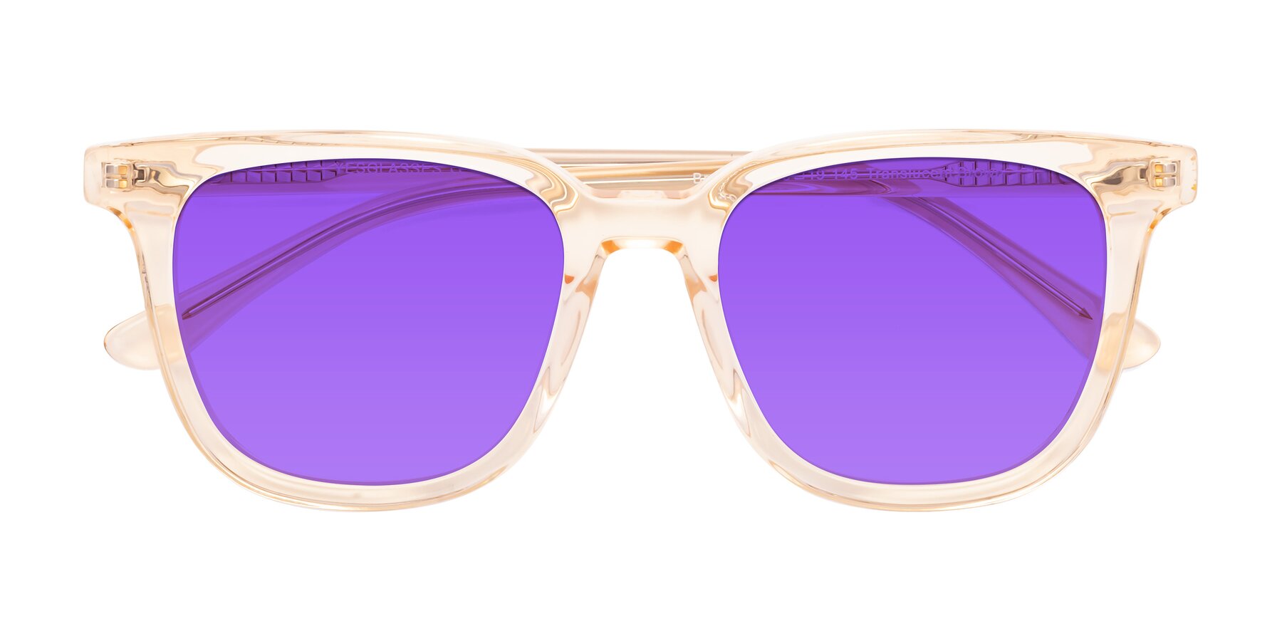 Folded Front of Broadway in Translucent Brown with Purple Tinted Lenses