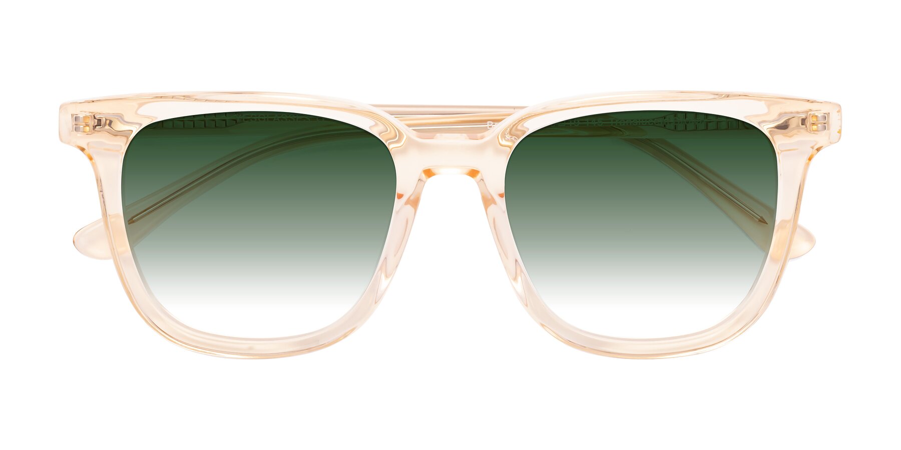 Folded Front of Broadway in Translucent Brown with Green Gradient Lenses