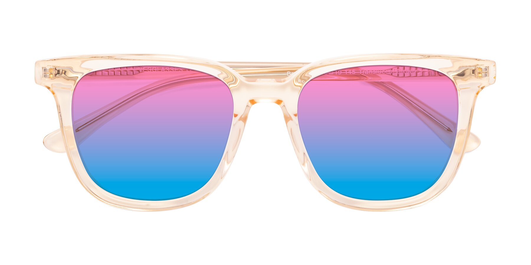 Folded Front of Broadway in Translucent Brown with Pink / Blue Gradient Lenses