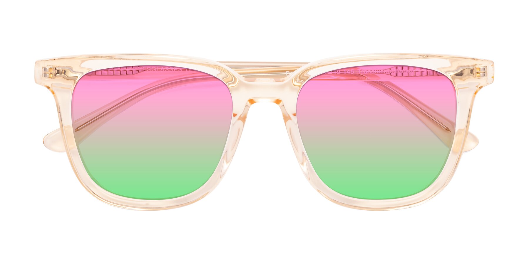 Folded Front of Broadway in Translucent Brown with Pink / Green Gradient Lenses