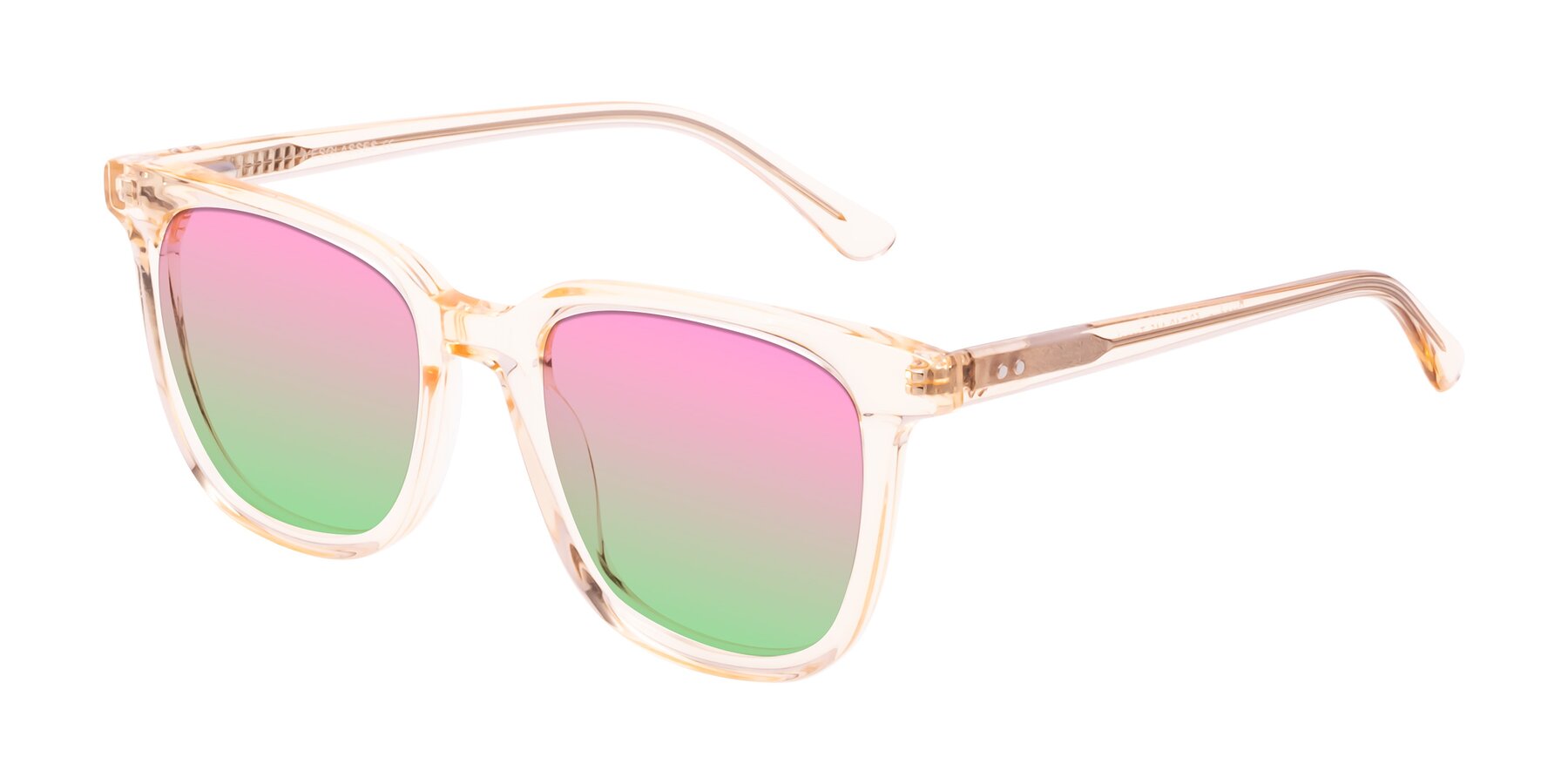 Angle of Broadway in Translucent Brown with Pink / Green Gradient Lenses