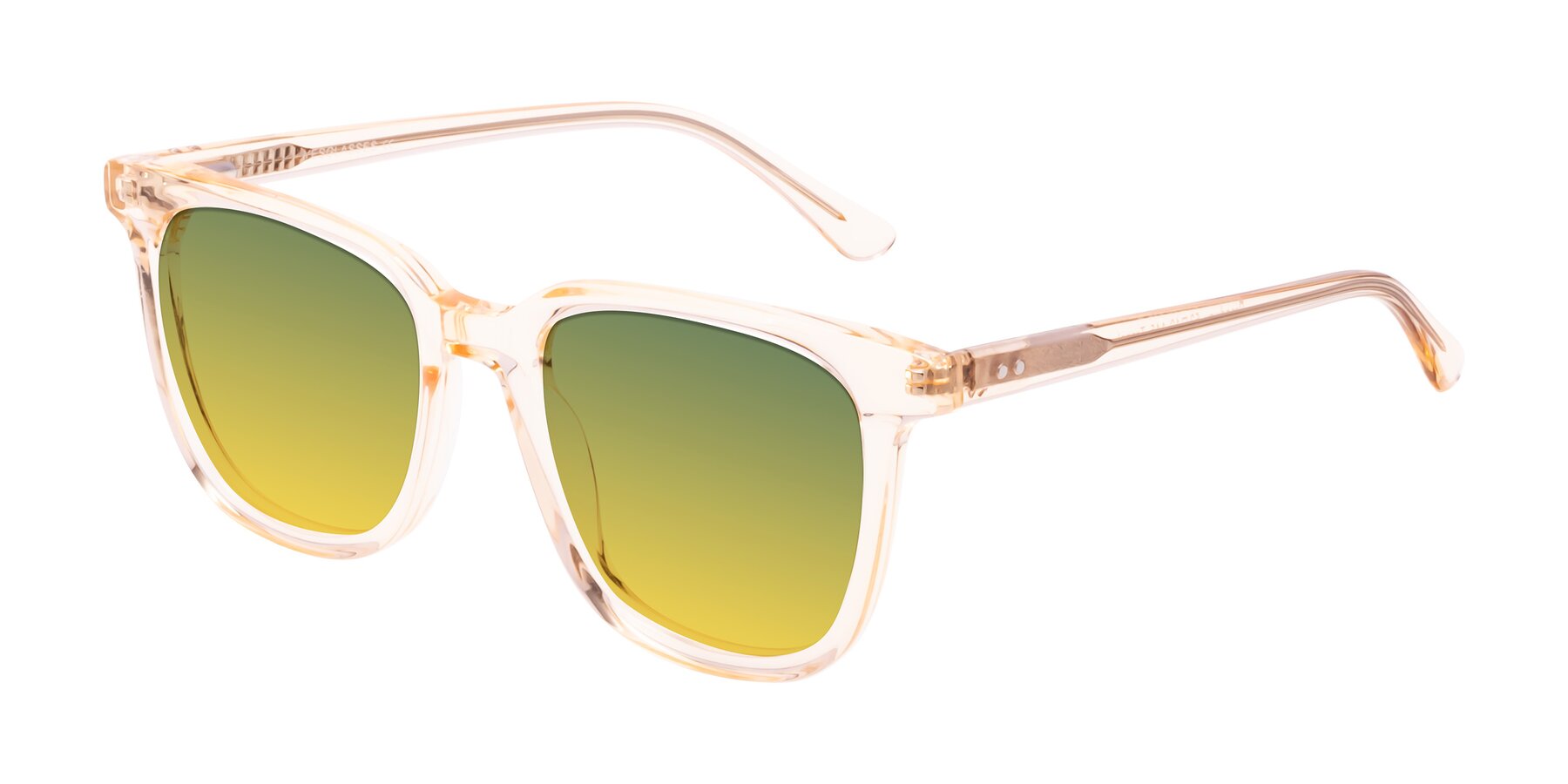 Angle of Broadway in Translucent Brown with Green / Yellow Gradient Lenses