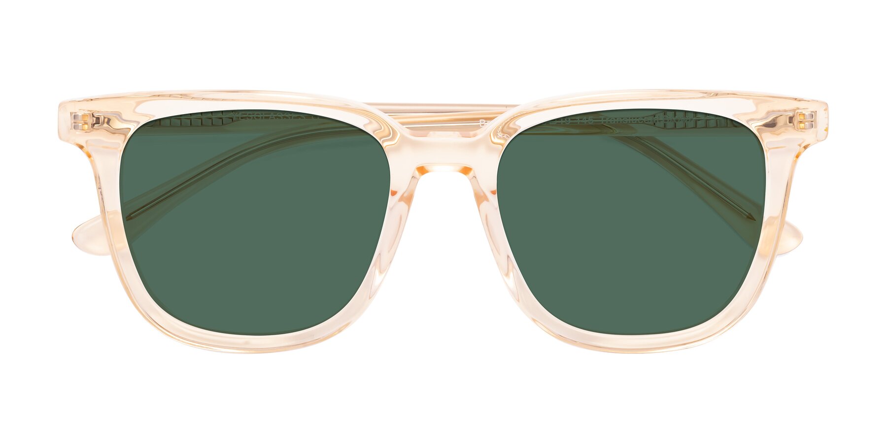 Folded Front of Broadway in Translucent Brown with Green Polarized Lenses