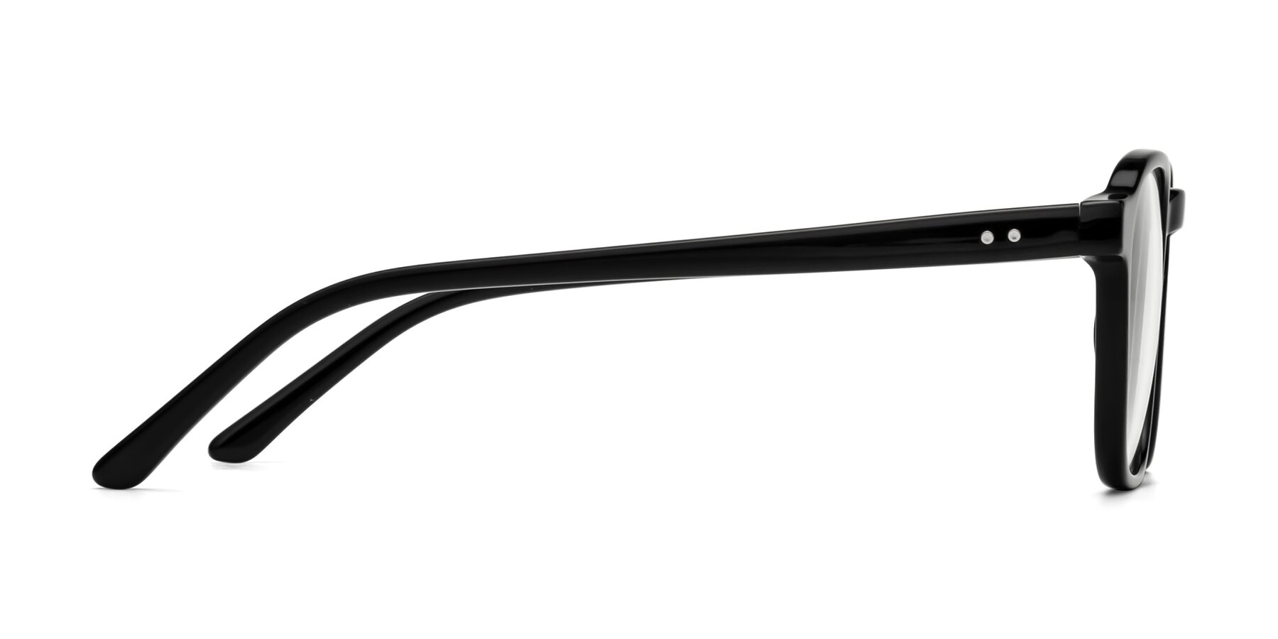 Side of Generous in Black with Clear Reading Eyeglass Lenses