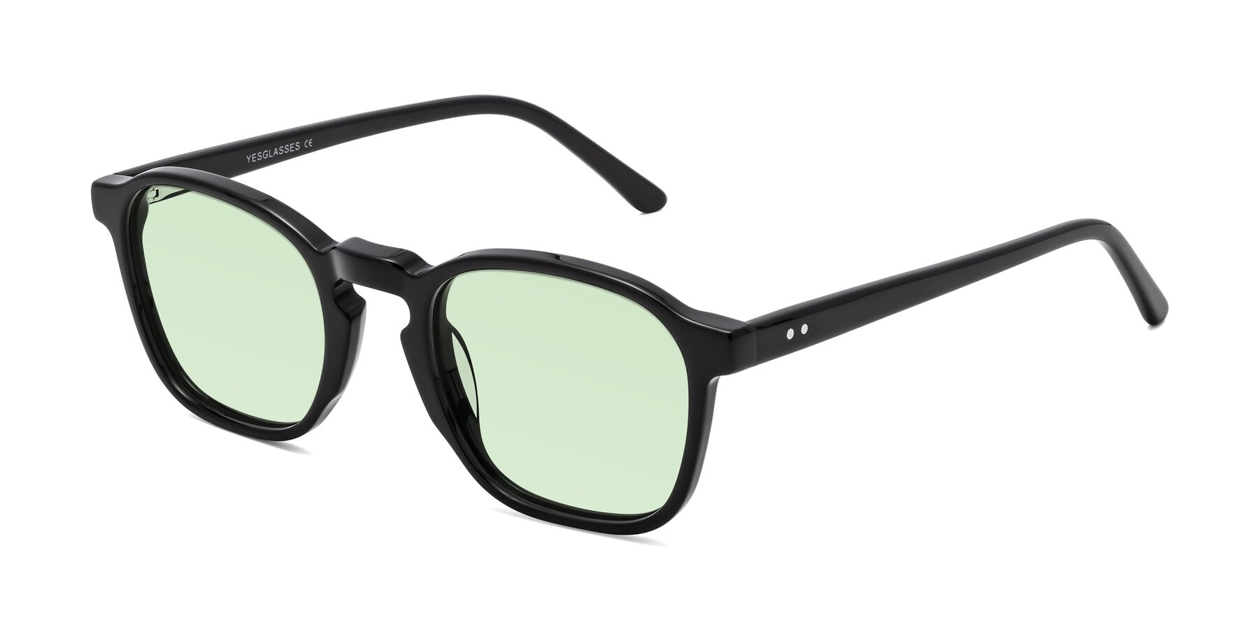 Angle of Generous in Black with Light Green Tinted Lenses