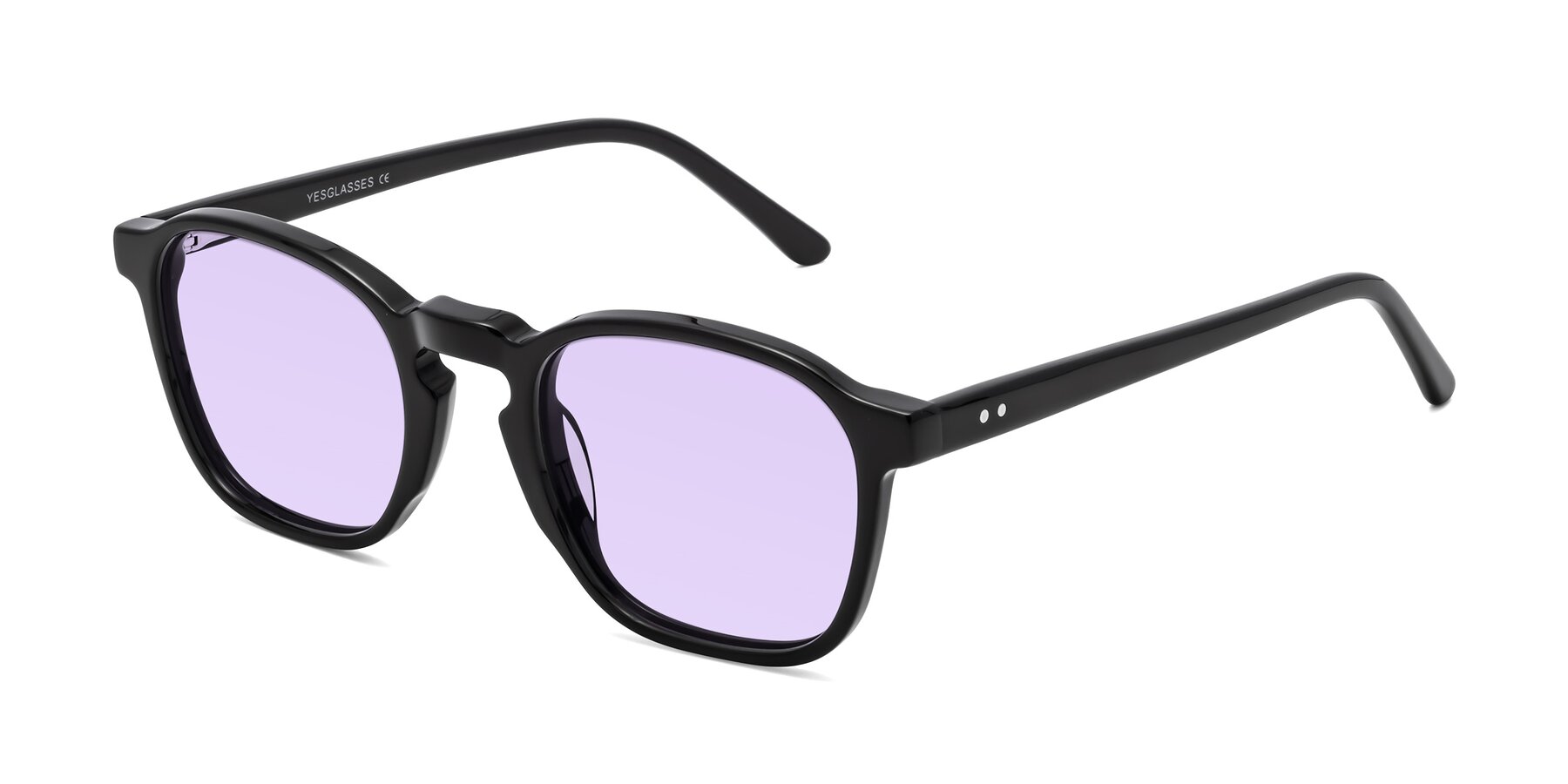 Angle of Generous in Black with Light Purple Tinted Lenses