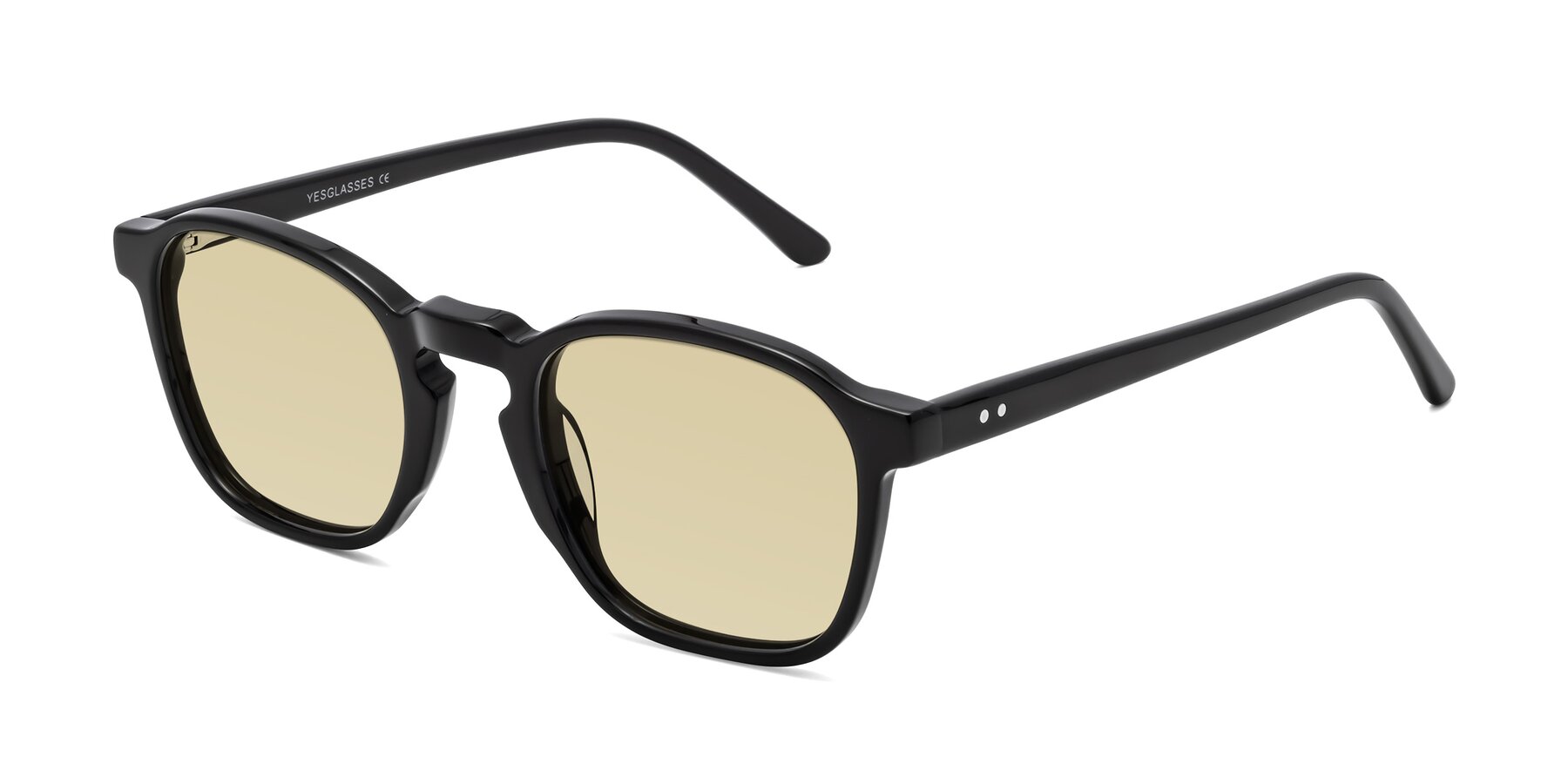 Angle of Generous in Black with Light Champagne Tinted Lenses