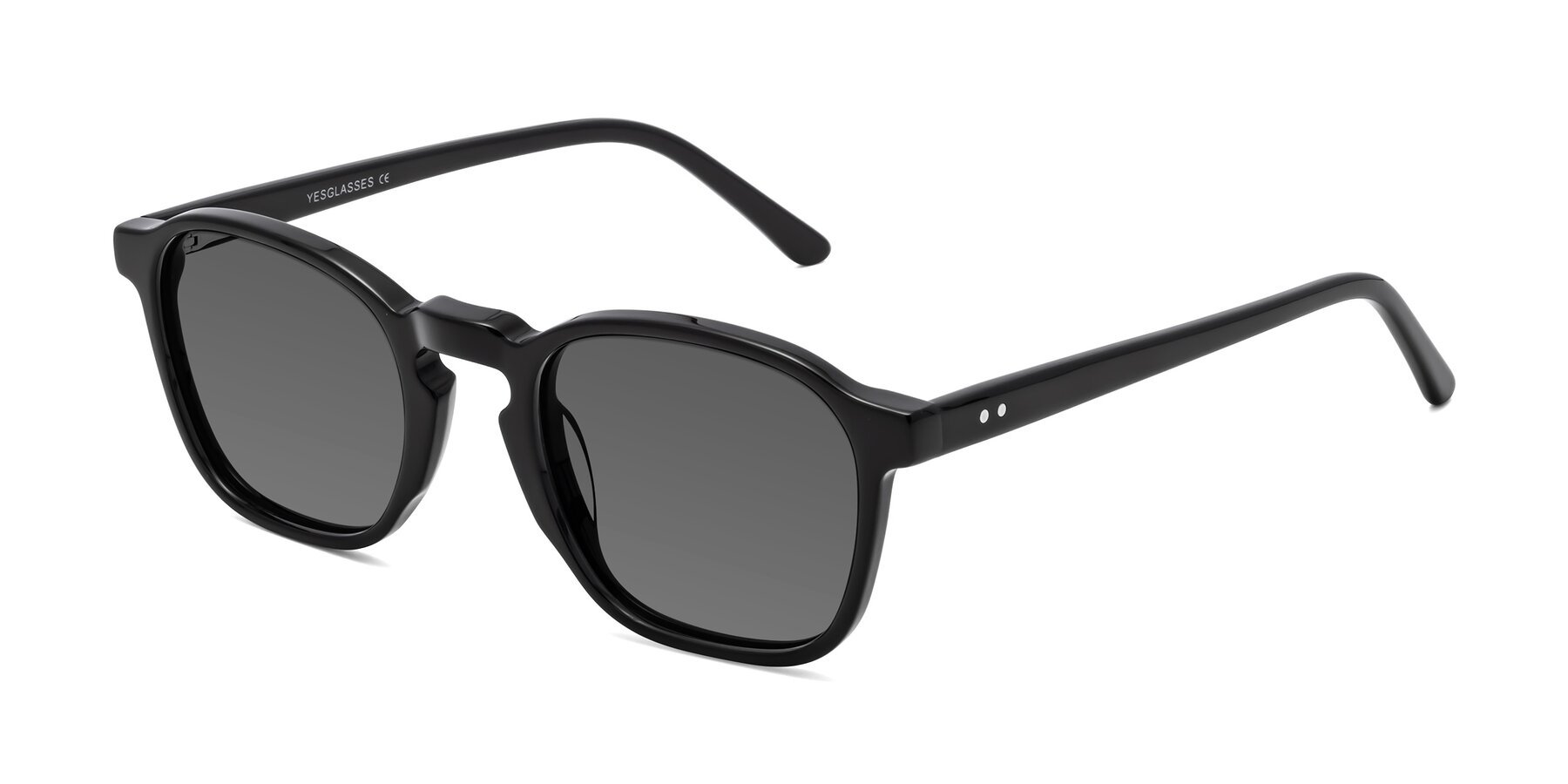 Angle of Generous in Black with Medium Gray Tinted Lenses