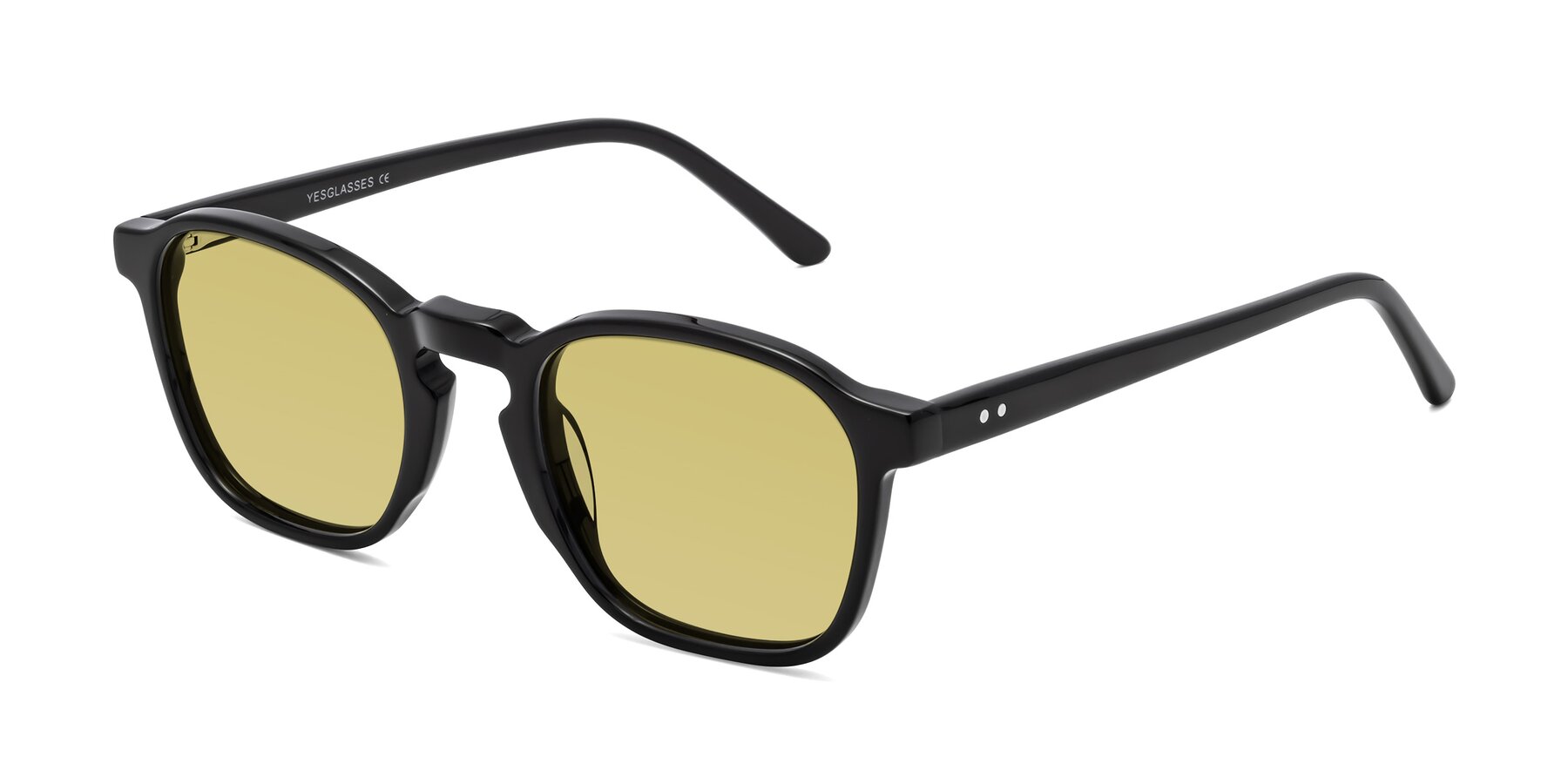 Angle of Generous in Black with Medium Champagne Tinted Lenses
