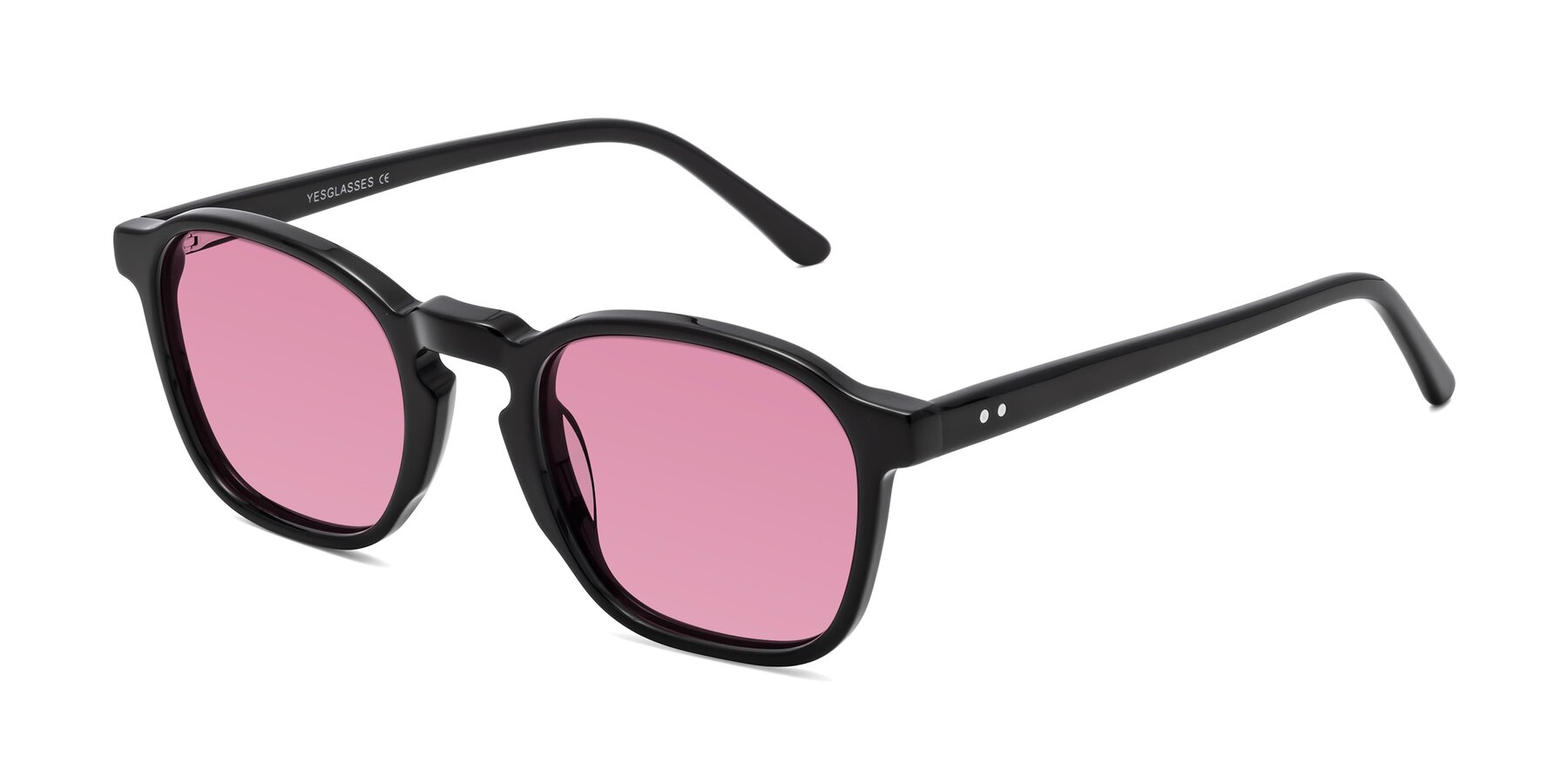 Angle of Generous in Black with Medium Wine Tinted Lenses