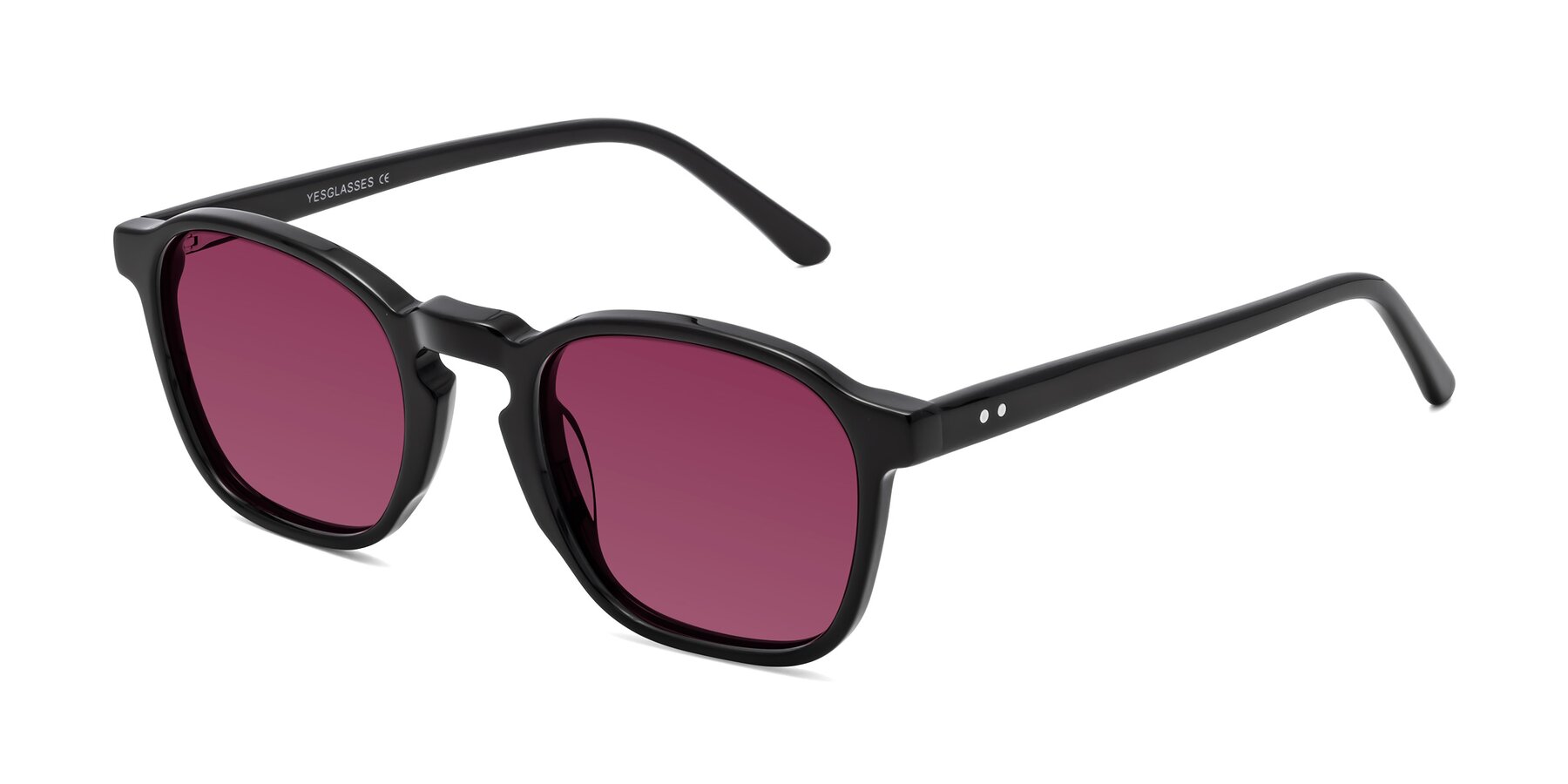 Angle of Generous in Black with Wine Tinted Lenses