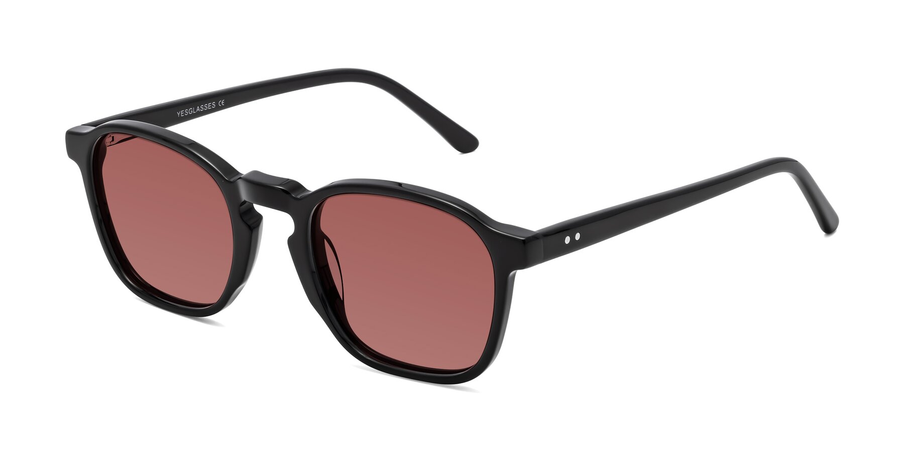 Angle of Generous in Black with Garnet Tinted Lenses