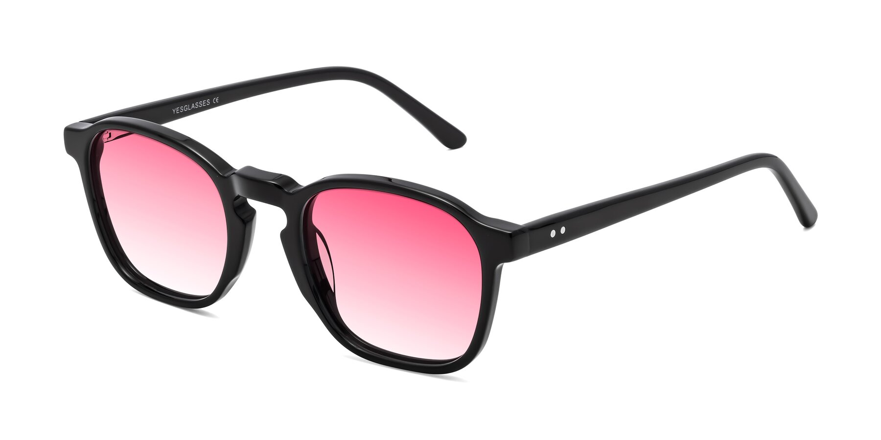 Angle of Generous in Black with Pink Gradient Lenses