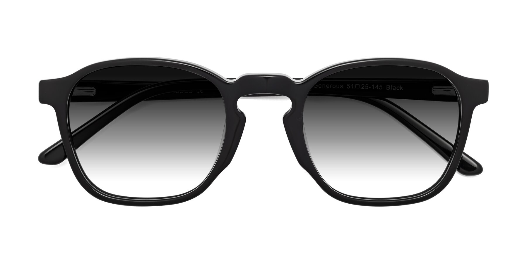 Folded Front of Generous in Black with Gray Gradient Lenses