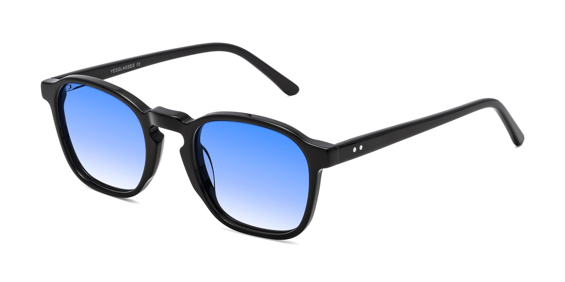 Angle of Generous in Black with Blue Gradient Lenses