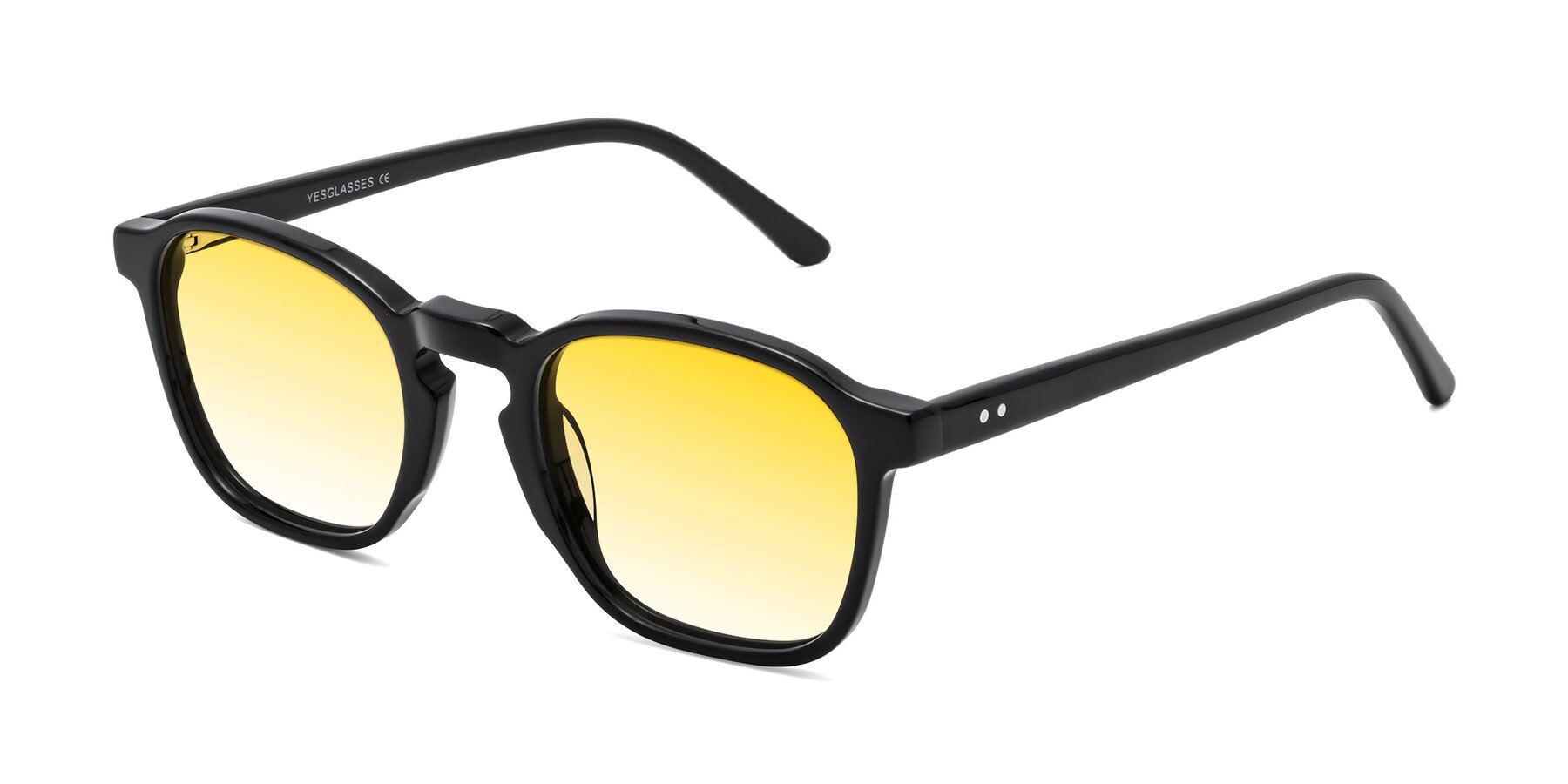 Angle of Generous in Black with Yellow Gradient Lenses