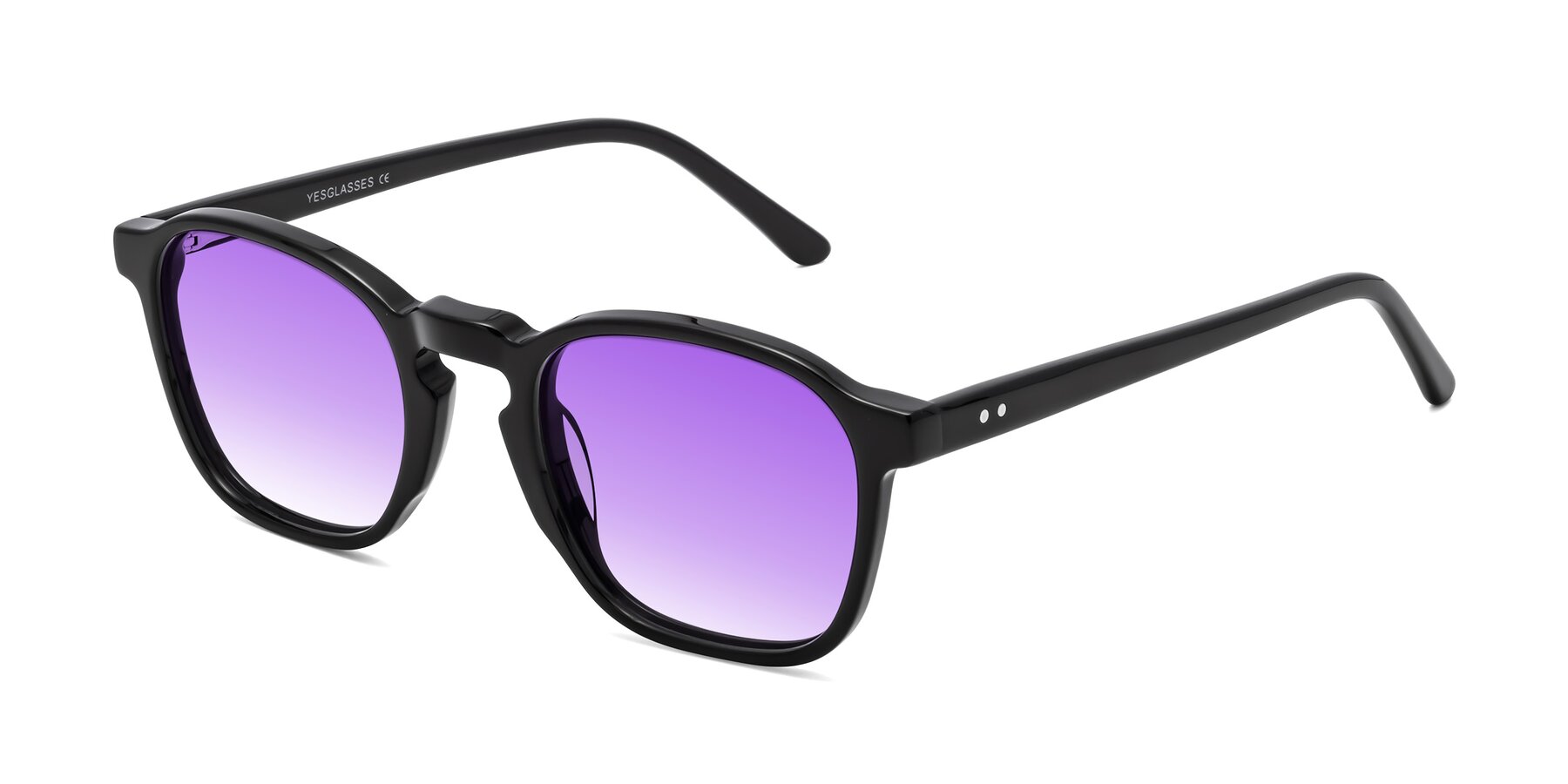 Angle of Generous in Black with Purple Gradient Lenses
