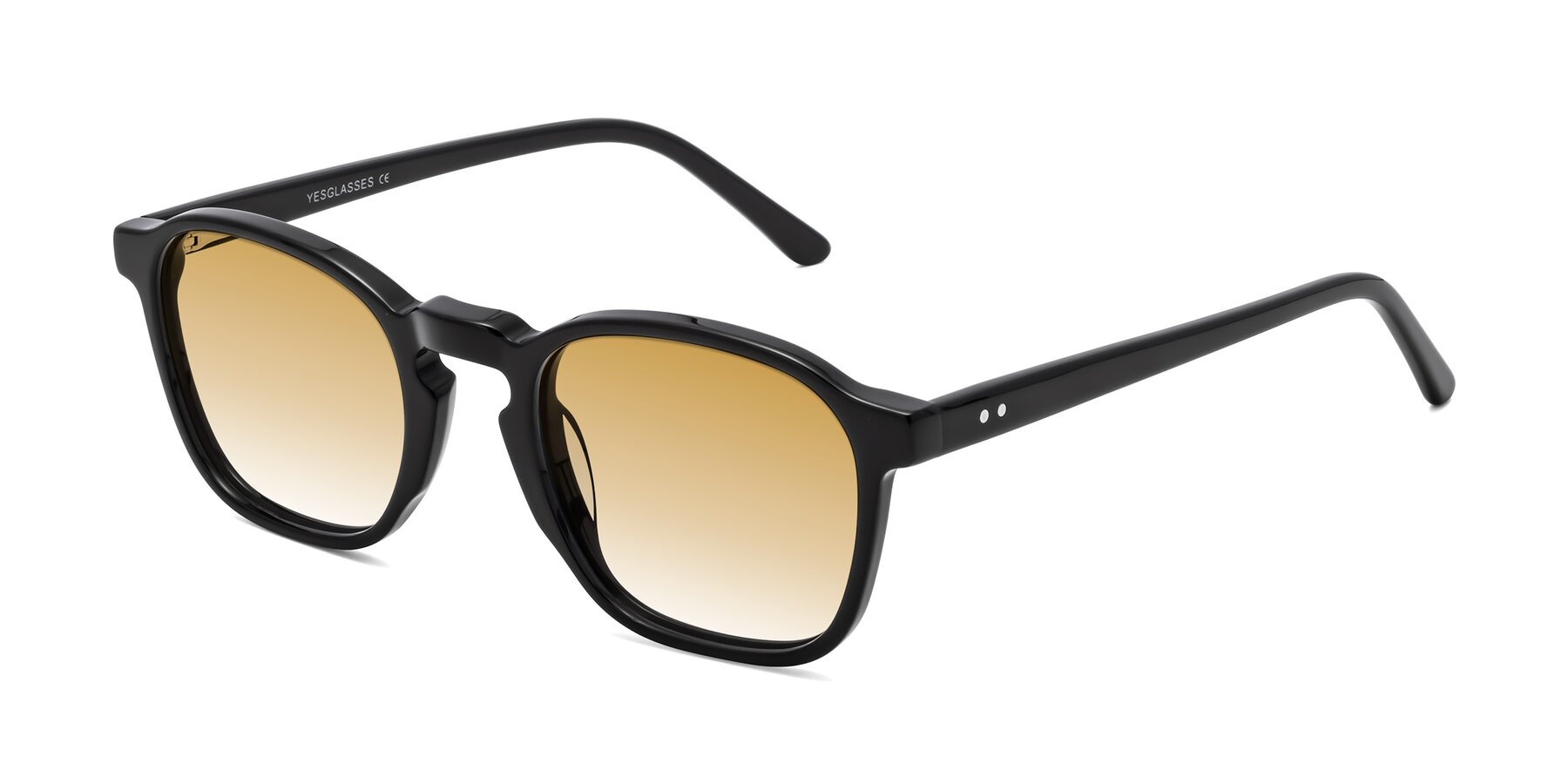 Angle of Generous in Black with Champagne Gradient Lenses