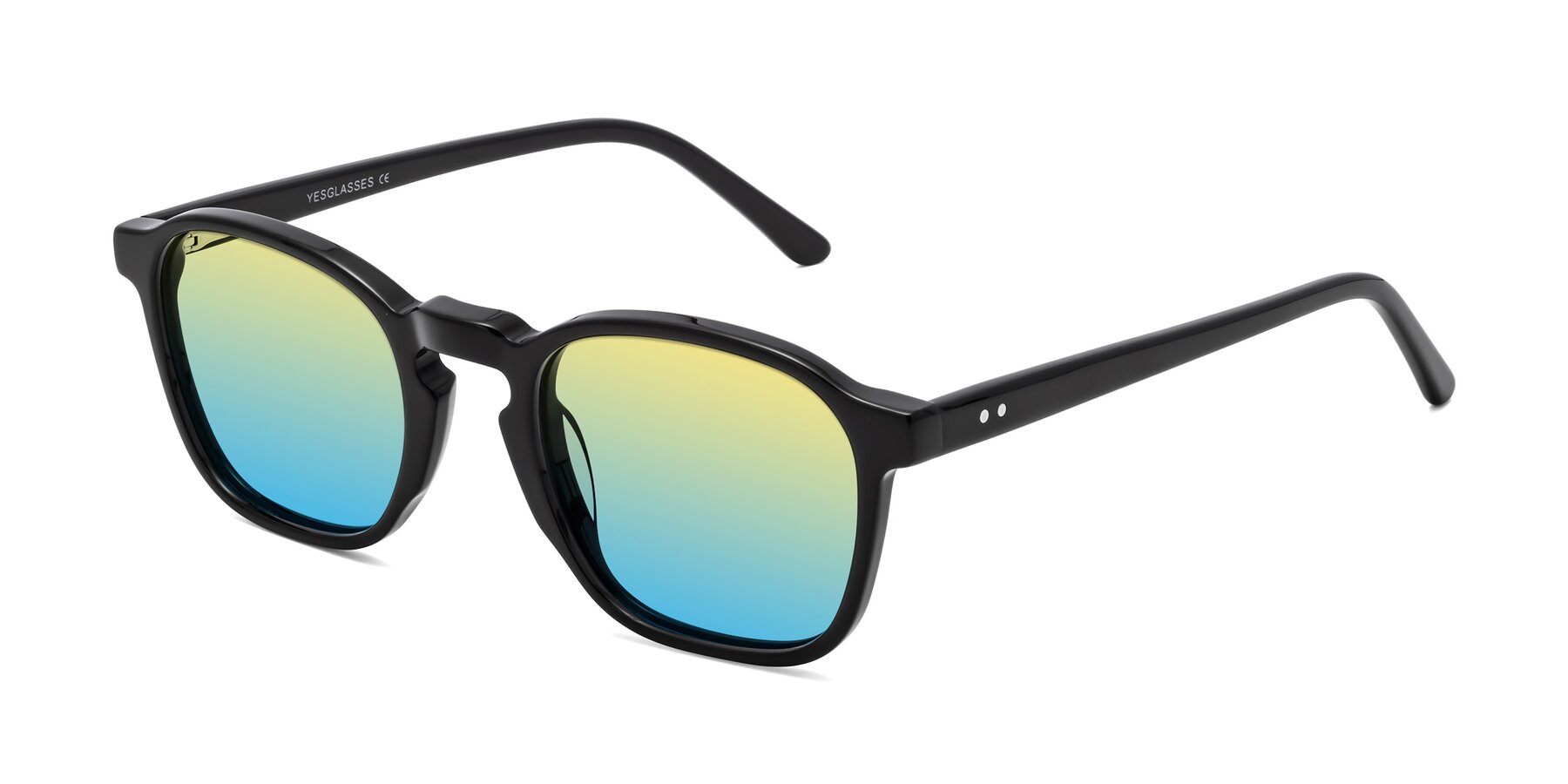 Angle of Generous in Black with Yellow / Blue Gradient Lenses