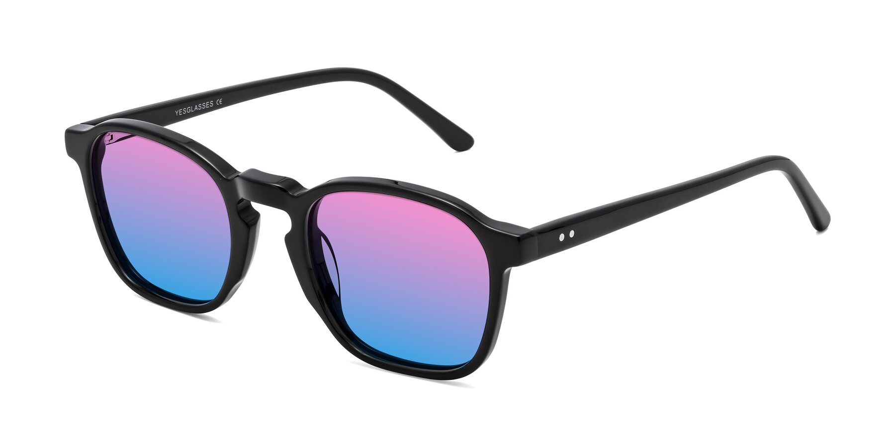 Angle of Generous in Black with Pink / Blue Gradient Lenses