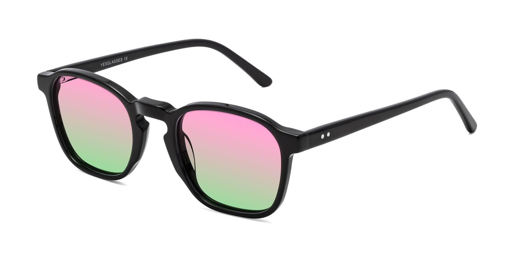Angle of Generous in Black with Pink / Green Gradient Lenses