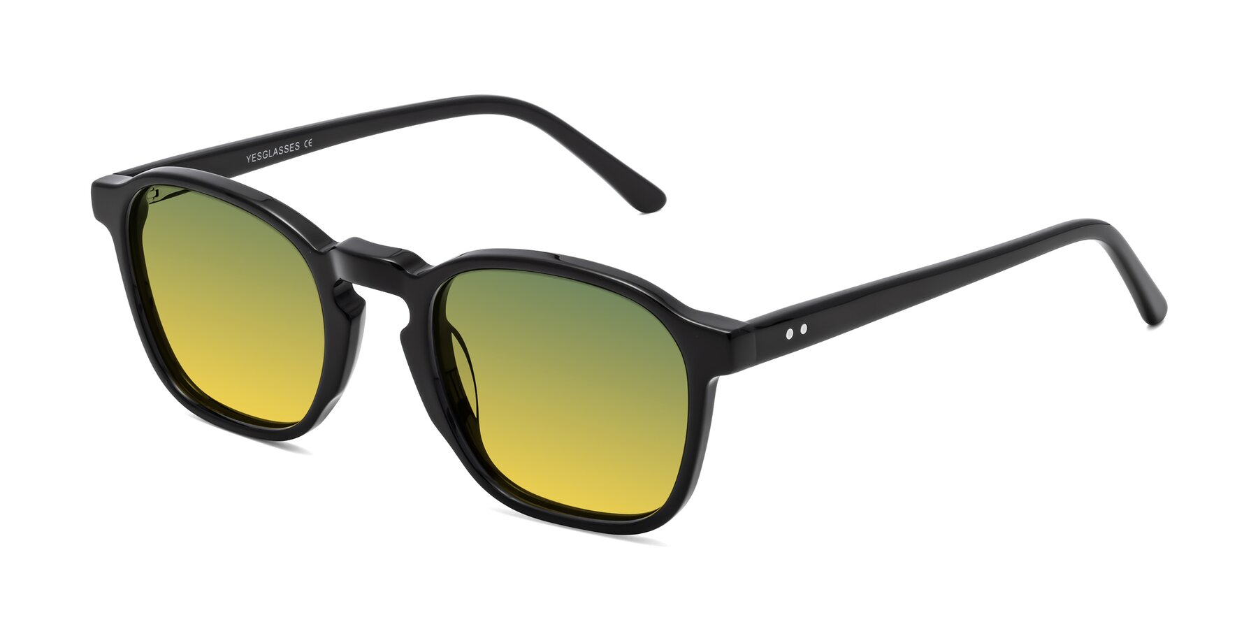 Angle of Generous in Black with Green / Yellow Gradient Lenses