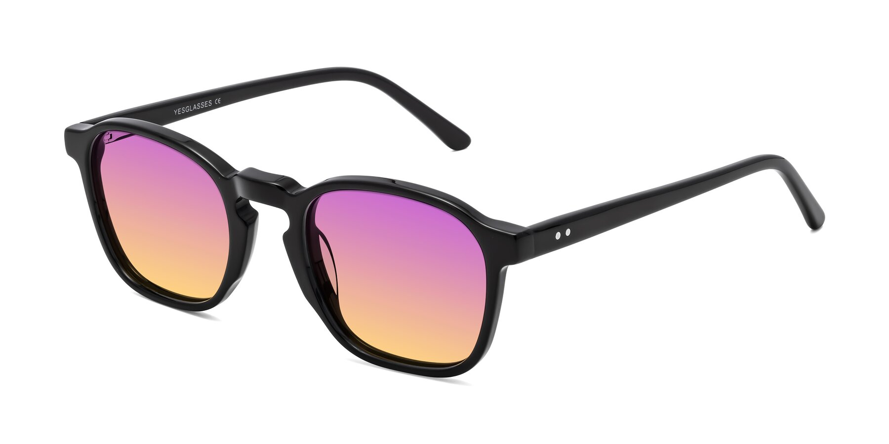 Angle of Generous in Black with Purple / Yellow Gradient Lenses