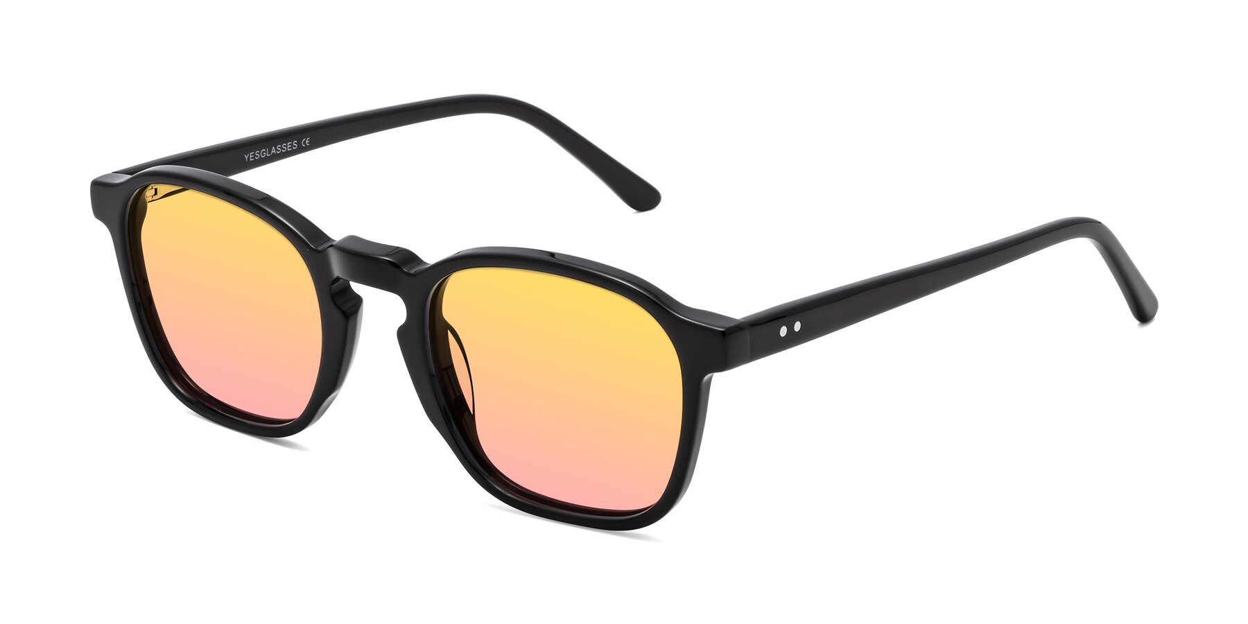Angle of Generous in Black with Yellow / Pink Gradient Lenses