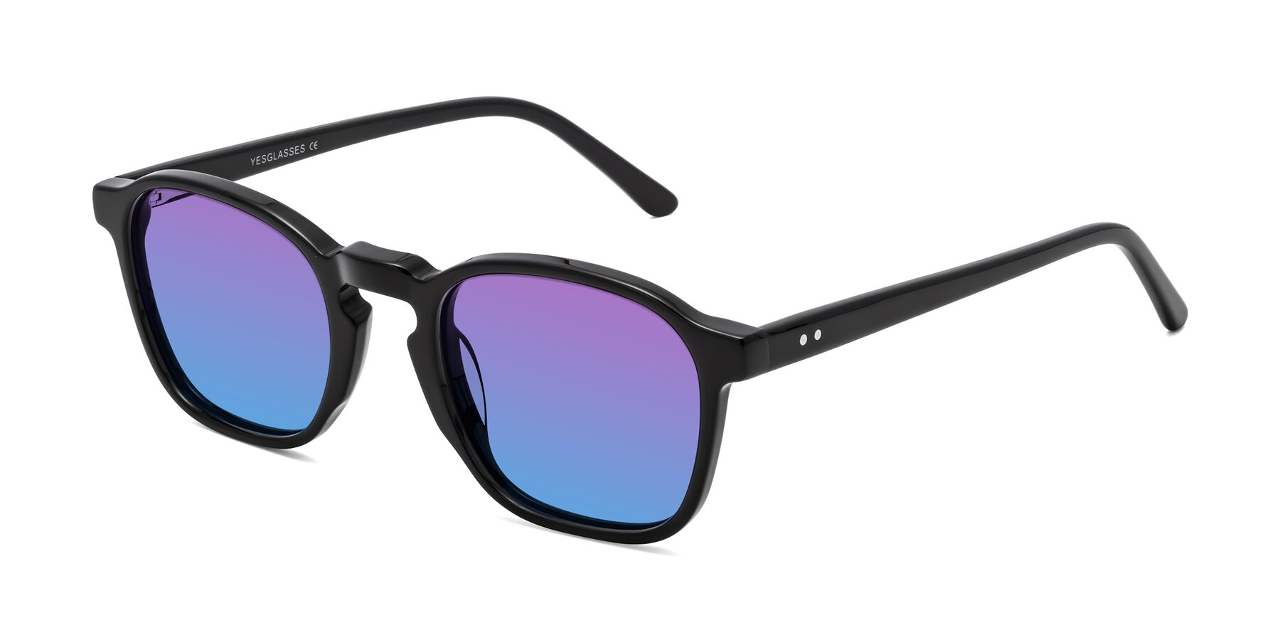 Angle of Generous in Black with Purple / Blue Gradient Lenses
