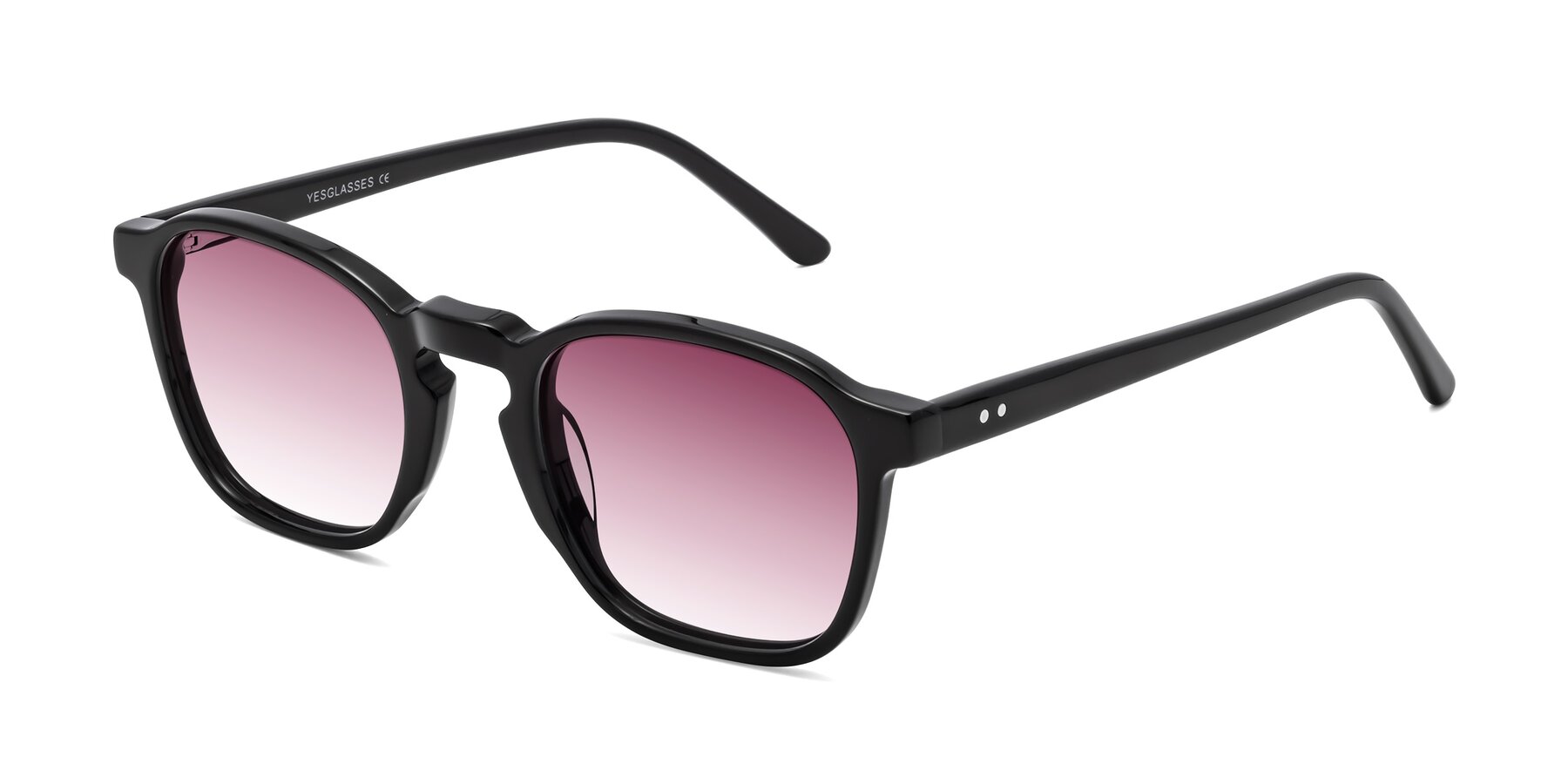 Angle of Generous in Black with Wine Gradient Lenses