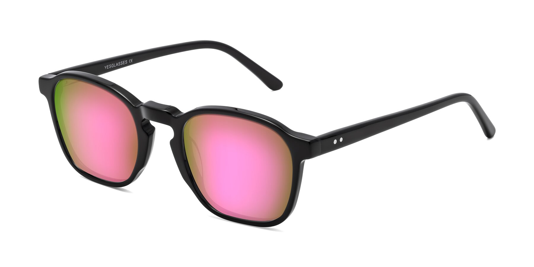 Angle of Generous in Black with Pink Mirrored Lenses