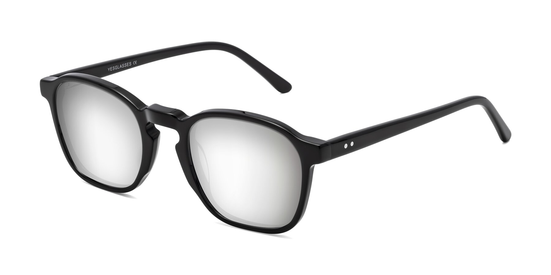 Angle of Generous in Black with Silver Mirrored Lenses