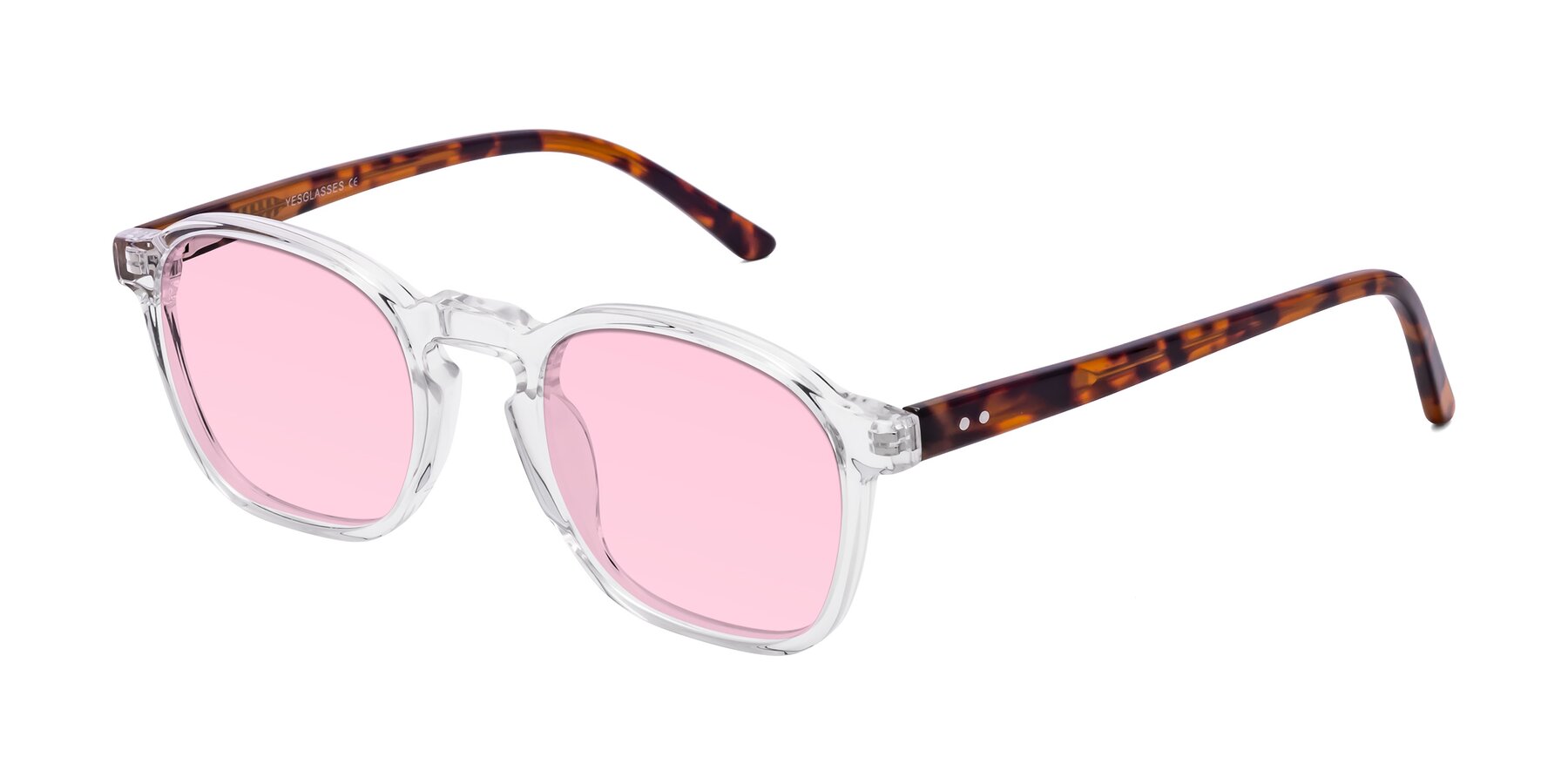 Angle of Generous in Clear with Light Pink Tinted Lenses