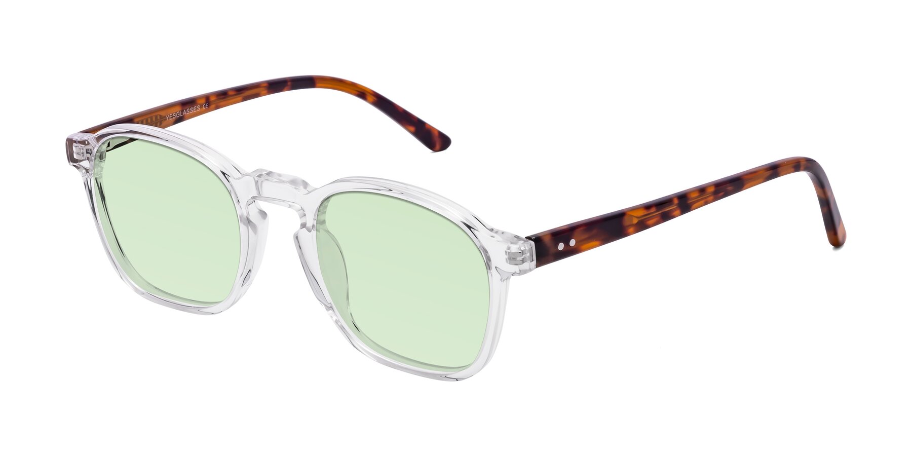 Angle of Generous in Clear with Light Green Tinted Lenses