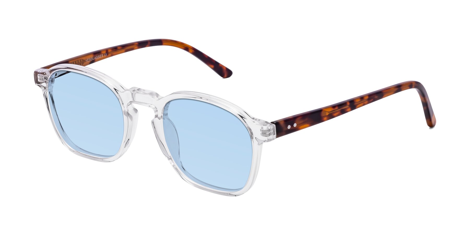 Angle of Generous in Clear with Light Blue Tinted Lenses