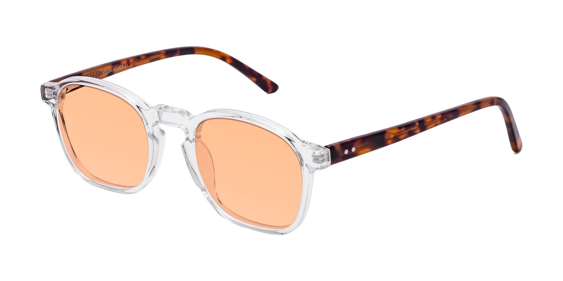 Angle of Generous in Clear with Light Orange Tinted Lenses