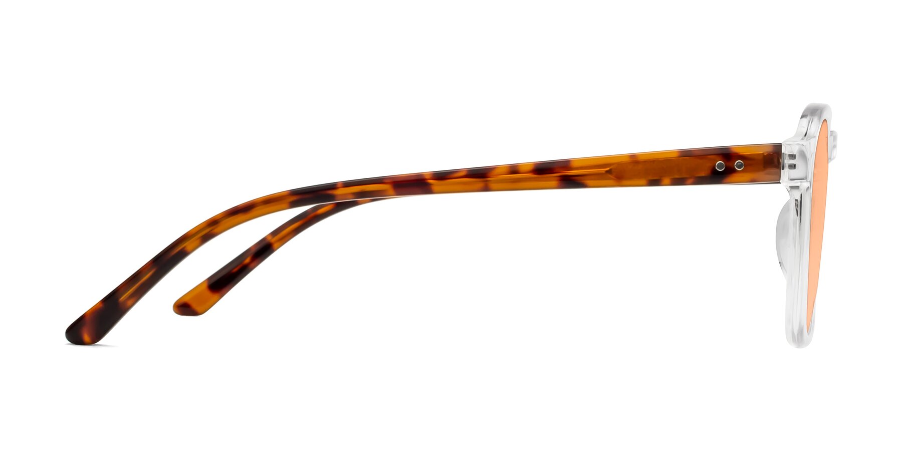 Side of Generous in Clear with Light Orange Tinted Lenses